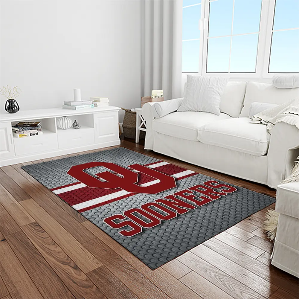 NCAA Oklahoma Sooners Sport Basketball And Foolball Team Logo Rectangle Area Rug OS18