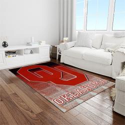 NCAA Oklahoma Sooners Sport Basketball And Foolball Team Logo Rectangle Area Rug OS19