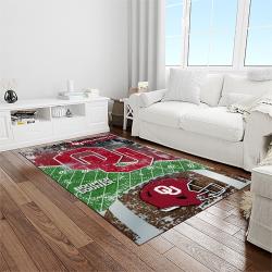 NCAA Oklahoma Sooners Sport Basketball And Foolball Team Logo Rectangle Area Rug OS23
