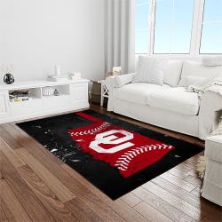 NCAA Oklahoma Sooners Sport Basketball And Foolball Team Logo Rectangle Area Rug OS26