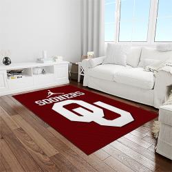 NCAA Oklahoma Sooners Sport Basketball And Foolball Team Logo Rectangle Area Rug OS30