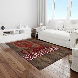 NCAA Oklahoma Sooners Sport Basketball And Foolball Team Logo Rectangle Area Rug OS38