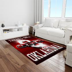 NCAA Oklahoma Sooners Sport Basketball And Foolball Team Logo Rectangle Area Rug OS42