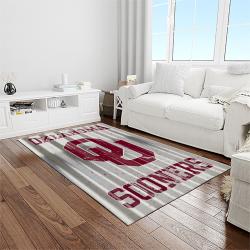 NCAA Oklahoma Sooners Sport Basketball And Foolball Team Logo Rectangle Area Rug OS44