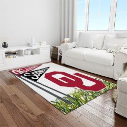 NCAA Oklahoma Sooners Sport Basketball And Foolball Team Logo Rectangle Area Rug OS45