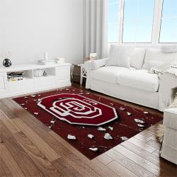 NCAA Oklahoma Sooners Sport Basketball And Foolball Team Logo Rectangle Area Rug OS50