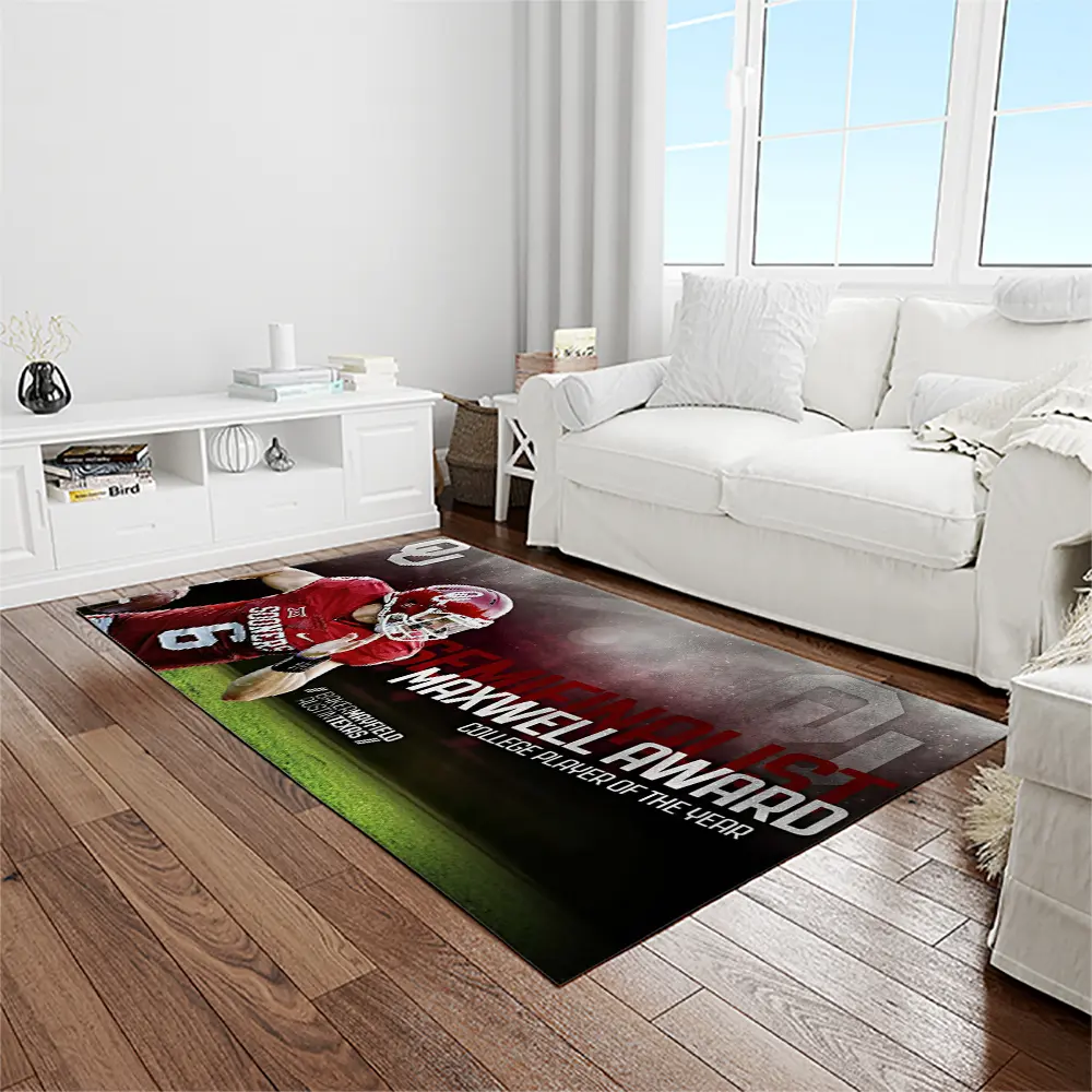 NCAA Oklahoma Sooners Sport Basketball And Foolball Team Logo Rectangle Area Rug OS55