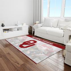 NCAA Oklahoma Sooners Sport Basketball And Foolball Team Logo Rectangle Area Rug OS57