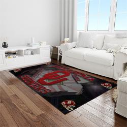 NCAA Oklahoma Sooners Sport Basketball And Foolball Team Logo Rectangle Area Rug OS58