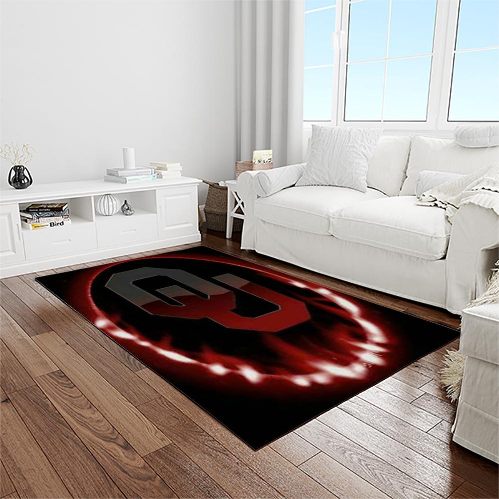 NCAA Oklahoma Sooners Sport Basketball And Foolball Team Logo Rectangle Area Rug OS76