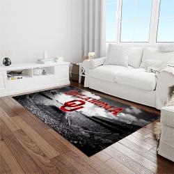 NCAA Oklahoma Sooners Sport Basketball And Foolball Team Logo Rectangle Area Rug OS81