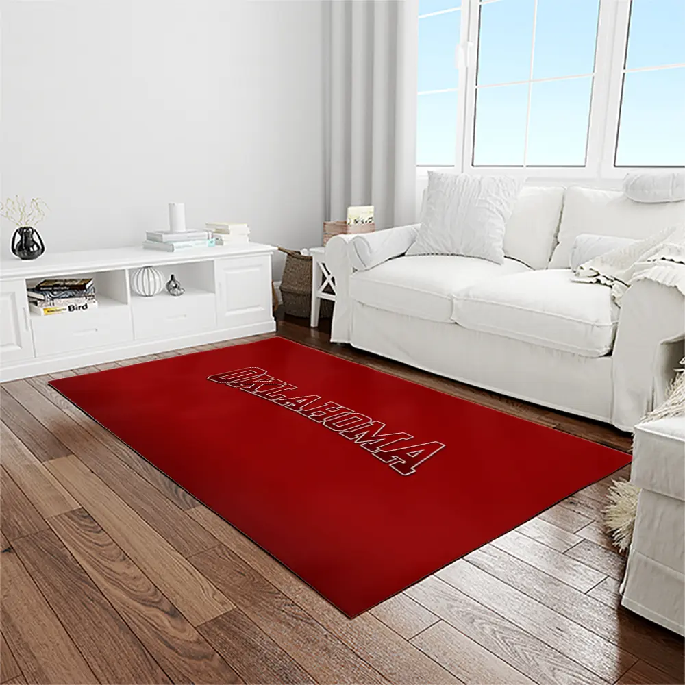 NCAA Oklahoma Sooners Sport Basketball And Foolball Team Logo Rectangle Area Rug OS84