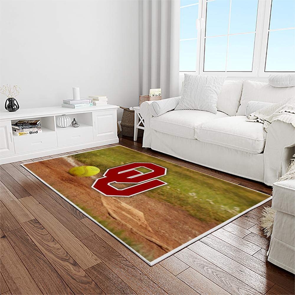 NCAA Oklahoma Sooners Sport Basketball And Foolball Team Logo Rectangle Area Rug OS86
