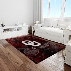 NCAA Oklahoma Sooners Sport Basketball And Foolball Team Logo Rectangle Area Rug OS87