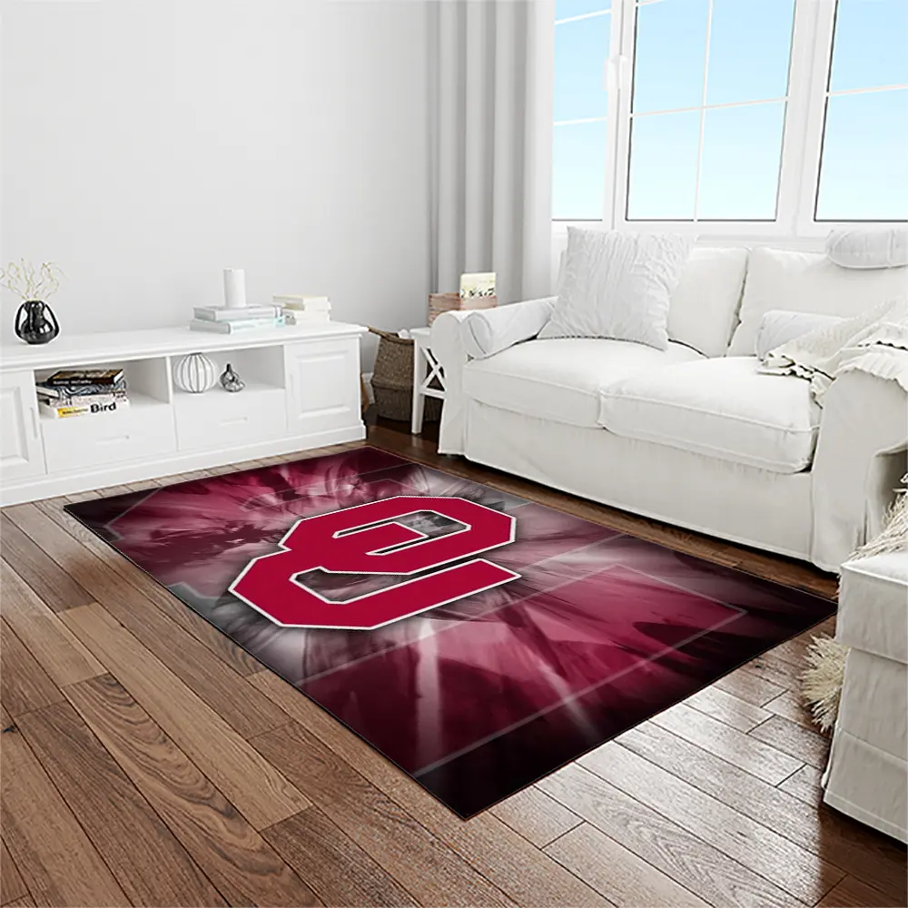 NCAA Oklahoma Sooners Sport Basketball And Foolball Team Logo Rectangle Area Rug OS93