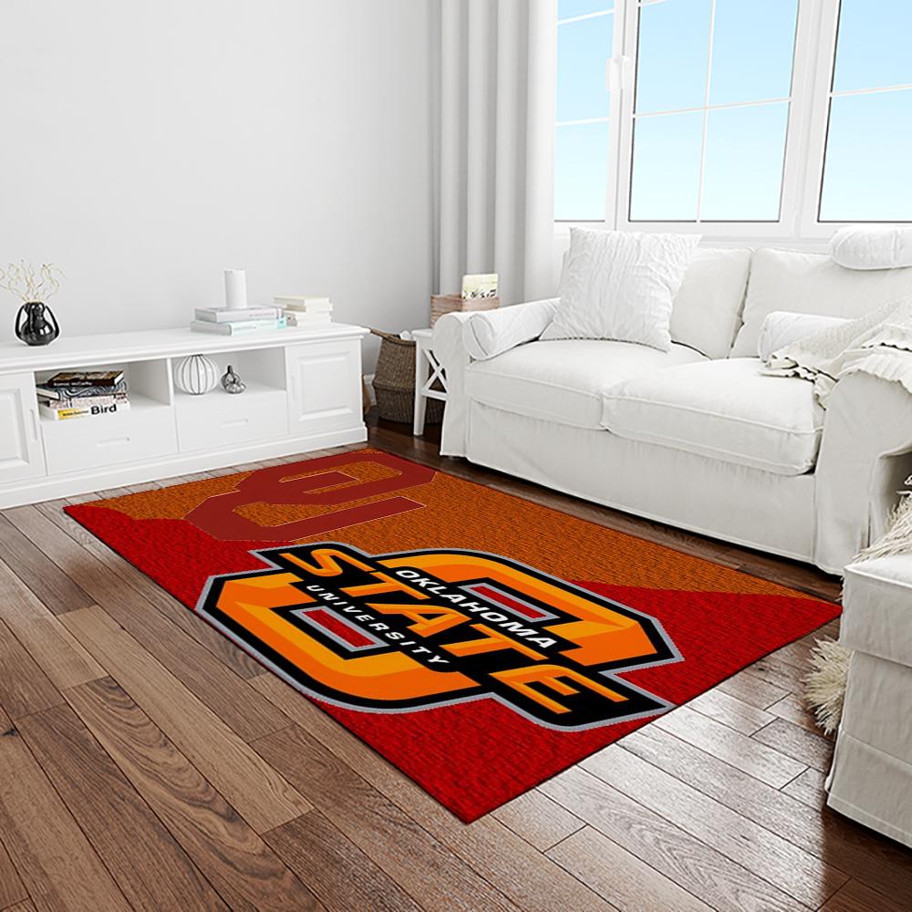 NCAA Oklahoma State Cowboys Sport Basketball And Foolball Team Logo Rectangle Area Rug OSC01
