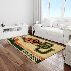 NCAA Oklahoma State Cowboys Sport Basketball And Foolball Team Logo Rectangle Area Rug OSC04