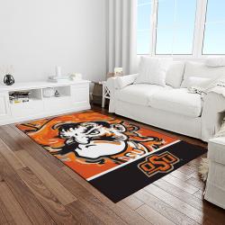 NCAA Oklahoma State Cowboys Sport Basketball And Foolball Team Logo Rectangle Area Rug OSC07