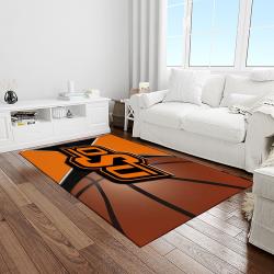 NCAA Oklahoma State Cowboys Sport Basketball And Foolball Team Logo Rectangle Area Rug OSC10