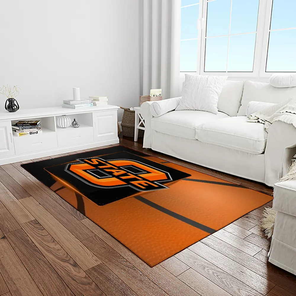 NCAA Oklahoma State Cowboys Sport Basketball And Foolball Team Logo Rectangle Area Rug OSC11