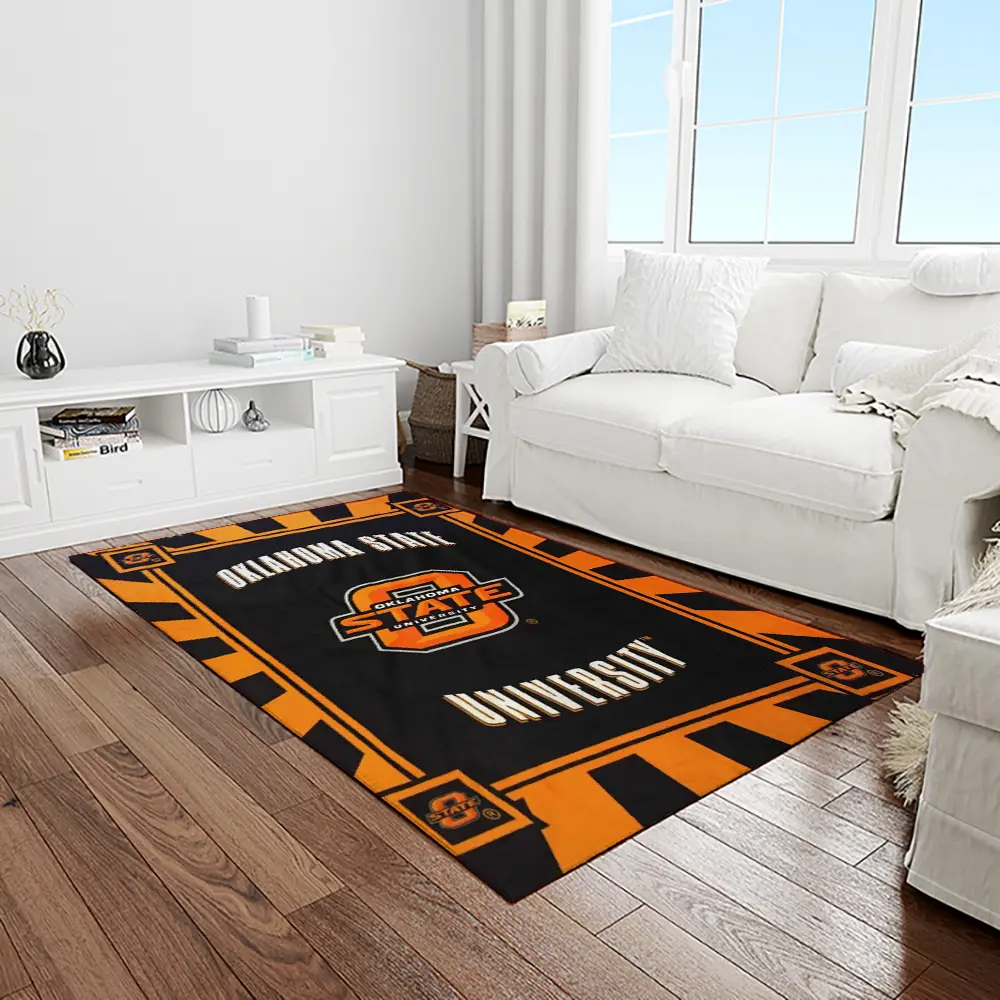 NCAA Oklahoma State Cowboys Sport Basketball And Foolball Team Logo Rectangle Area Rug OSC17
