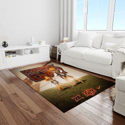 NCAA Oklahoma State Cowboys Sport Basketball And Foolball Team Logo Rectangle Area Rug OSC27