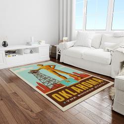 NCAA Oklahoma State Cowboys Sport Basketball And Foolball Team Logo Rectangle Area Rug OSC32