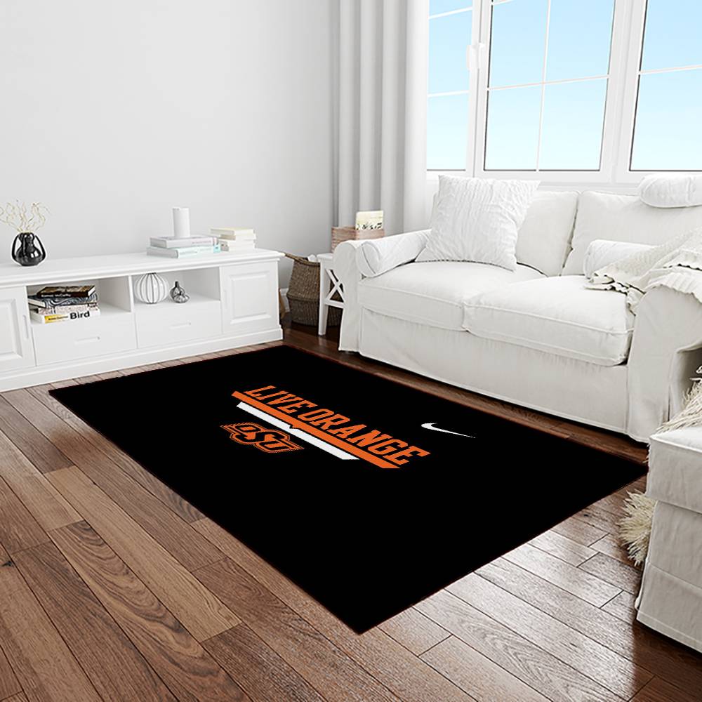 NCAA Oklahoma State Cowboys Sport Basketball And Foolball Team Logo Rectangle Area Rug OSC46
