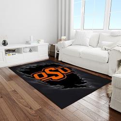 NCAA Oklahoma State Cowboys Sport Basketball And Foolball Team Logo Rectangle Area Rug OSC51