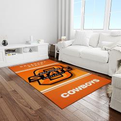 NCAA Oklahoma State Cowboys Sport Basketball And Foolball Team Logo Rectangle Area Rug OSC53