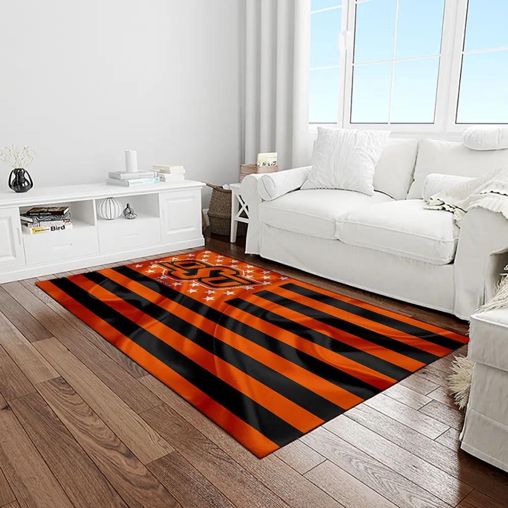 NCAA Oklahoma State Cowboys Sport Basketball And Foolball Team Logo Rectangle Area Rug OSC57