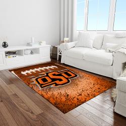 NCAA Oklahoma State Cowboys Sport Basketball And Foolball Team Logo Rectangle Area Rug OSC65