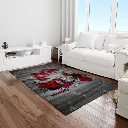 NCAA Ole Miss Rebels Sport Basketball And Foolball Team Logo Rectangle Area Rug OMR11