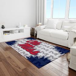 NCAA Ole Miss Rebels Sport Basketball And Foolball Team Logo Rectangle Area Rug OMR23