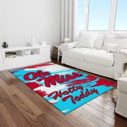NCAA Ole Miss Rebels Sport Basketball And Foolball Team Logo Rectangle Area Rug OMR25
