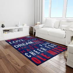 NCAA Ole Miss Rebels Sport Basketball And Foolball Team Logo Rectangle Area Rug OMR32