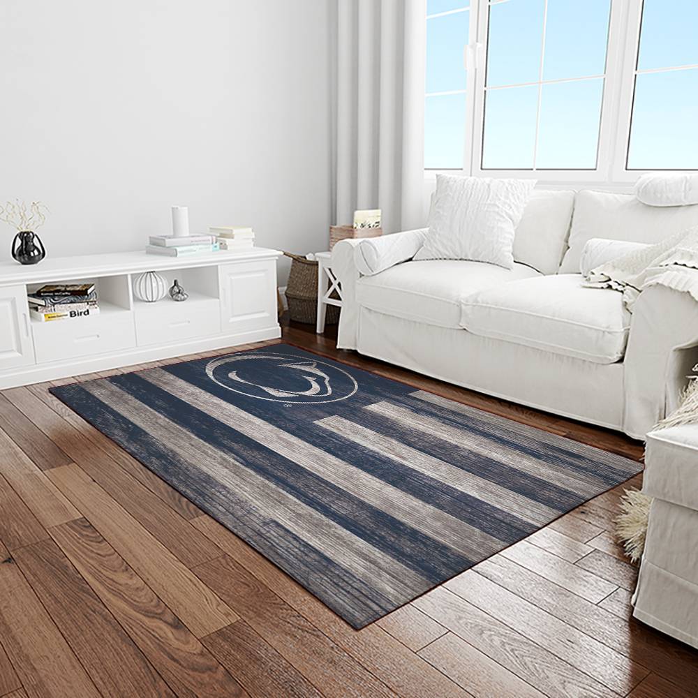 NCAA Penn State Nittany Lions College Sport Basketball And Foolball Team Logo Rectangle Area Rug PSNL40