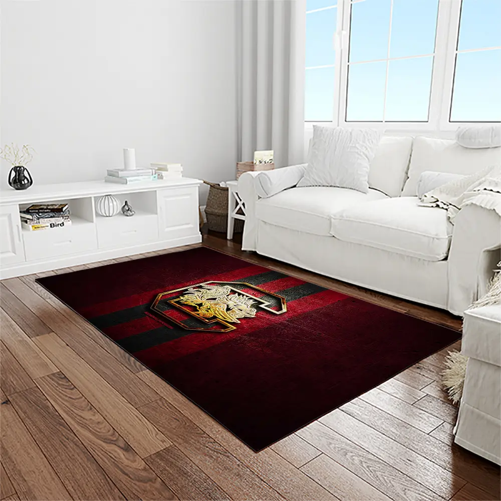 NCAA South Carolina Gamecocks College Sport Basketball And Foolball Team Logo Rectangle Area Rug SCG09