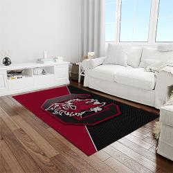 NCAA South Carolina Gamecocks College Sport Basketball And Foolball Team Logo Rectangle Area Rug SCG17