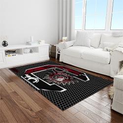 NCAA South Carolina Gamecocks College Sport Basketball And Foolball Team Logo Rectangle Area Rug SCG18