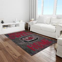 NCAA South Carolina Gamecocks College Sport Basketball And Foolball Team Logo Rectangle Area Rug SCG24