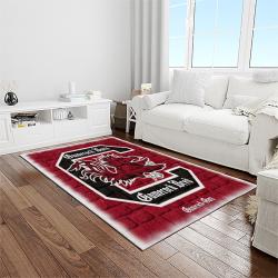 NCAA South Carolina Gamecocks College Sport Basketball And Foolball Team Logo Rectangle Area Rug SCG26