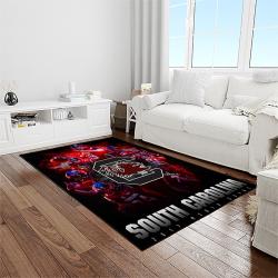 NCAA South Carolina Gamecocks College Sport Basketball And Foolball Team Logo Rectangle Area Rug SCG31