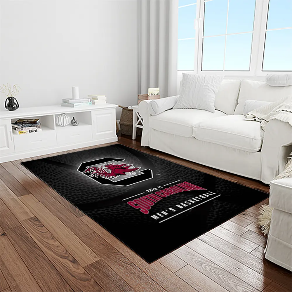 NCAA South Carolina Gamecocks College Sport Basketball And Foolball Team Logo Rectangle Area Rug SCG32
