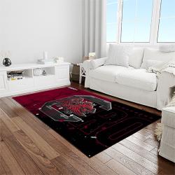 NCAA South Carolina Gamecocks College Sport Basketball And Foolball Team Logo Rectangle Area Rug SCG38