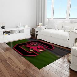 NCAA South Carolina Gamecocks College Sport Basketball And Foolball Team Logo Rectangle Area Rug SCG39