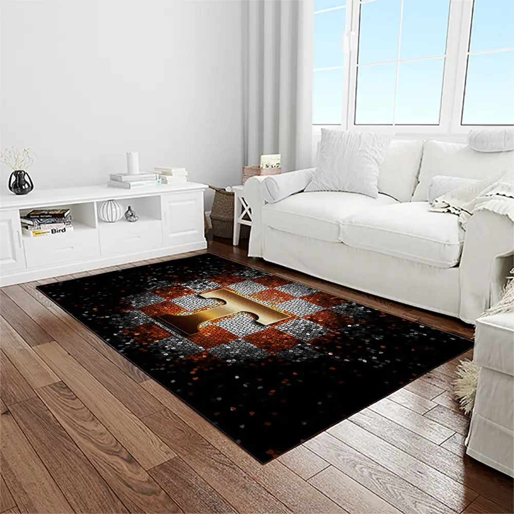 NCAA Tennessee Volunteers College Sport Basketball And Foolball Team Logo Rectangle Area Rug TVS12