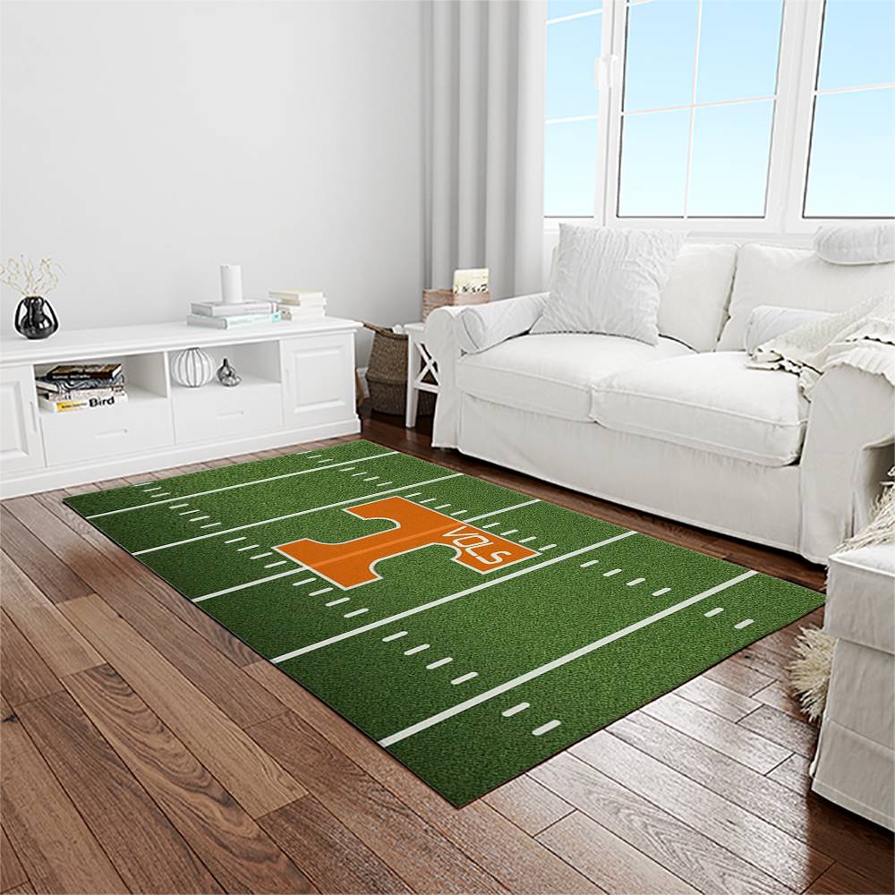 NCAA Tennessee Volunteers College Sport Basketball And Foolball Team Logo Rectangle Area Rug TVS15