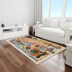 NCAA Tennessee Volunteers College Sport Basketball And Foolball Team Logo Rectangle Area Rug TVS25