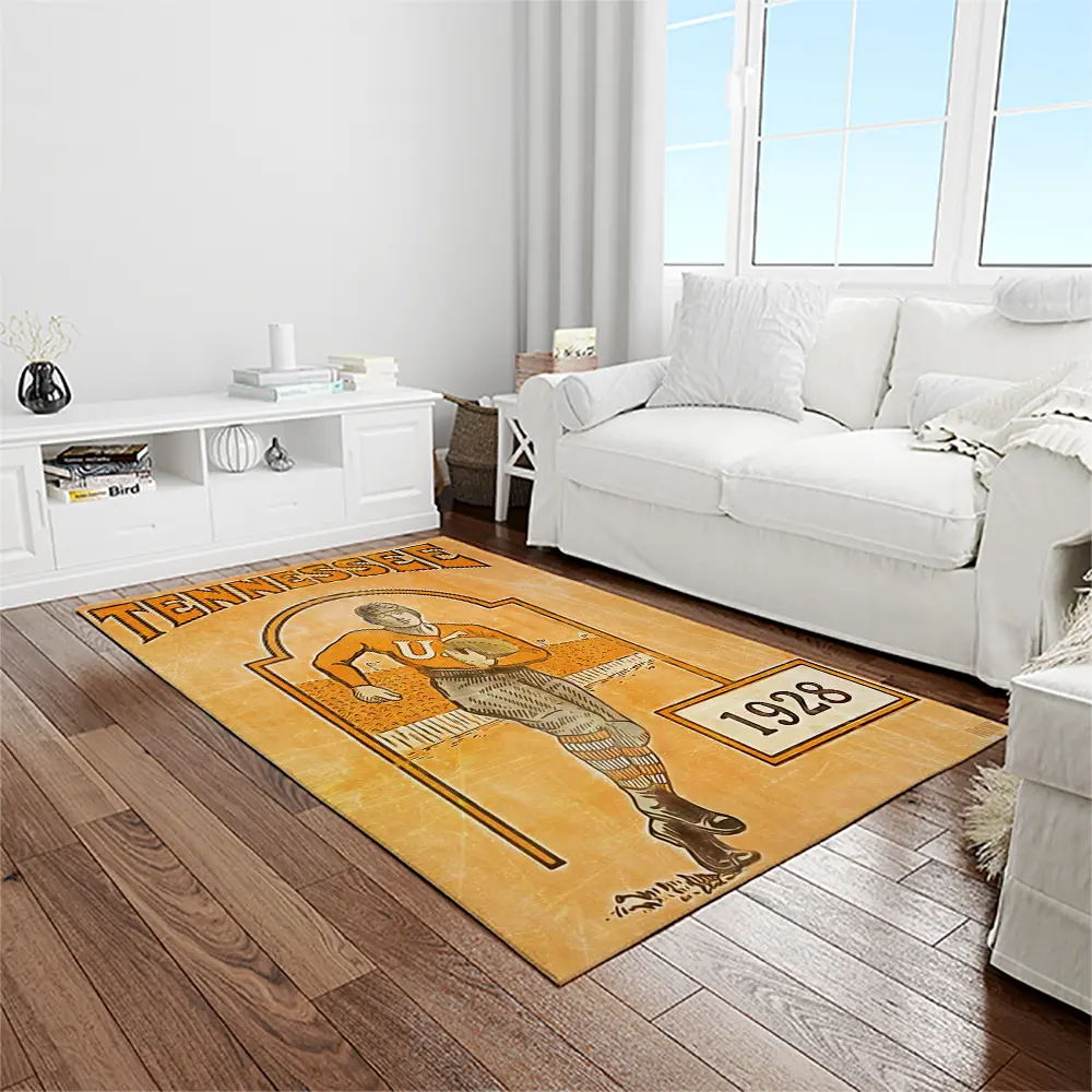 NCAA Tennessee Volunteers College Sport Basketball And Foolball Team Logo Rectangle Area Rug TVS32